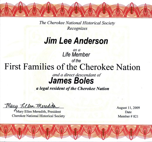 First Families Certificate